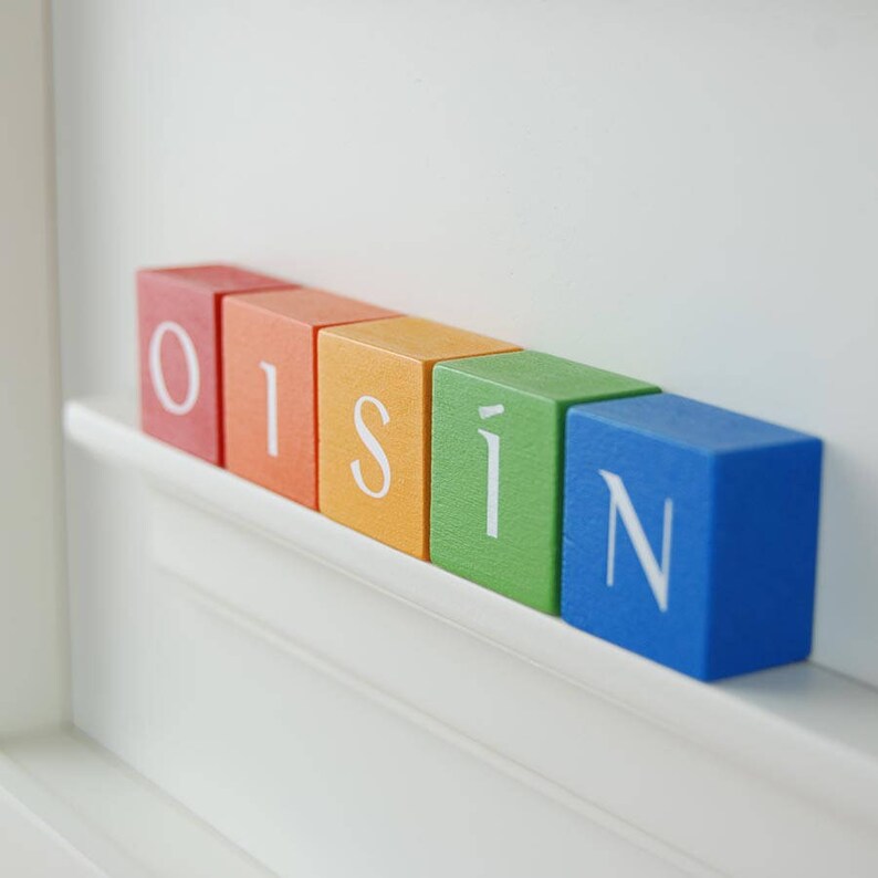 Personalised Irish Baby Name Frame in Rainbow colored blocks Etsy