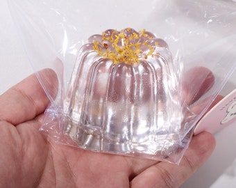 Osmanthus Transparent Canelé Taba Squishy Toy, Cute Dessert Stress Reliever, Soft & Scented Hand Squishies for Kids and Adults