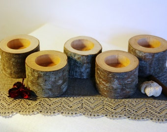 10 wood candle holders, wood tealight holder, rustic wedding centerpiece, Woodland baby shower, rustic wedding, Rustic home decor,