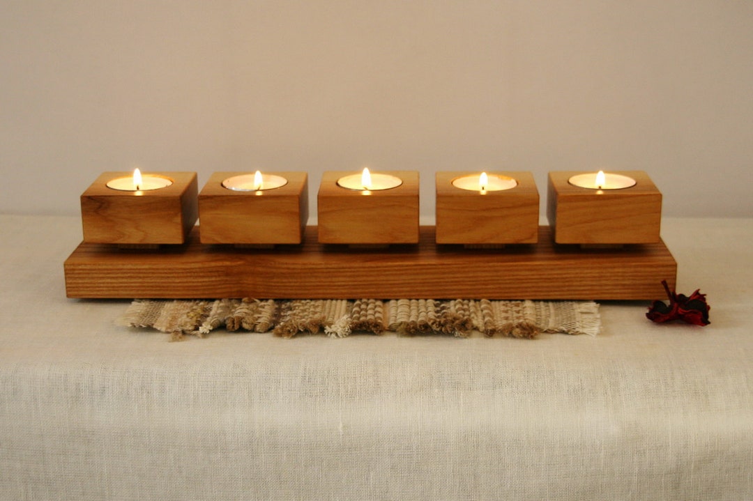 Wood Candle Holder, Modern Candle Holder Wood, Wood Tealight Holder