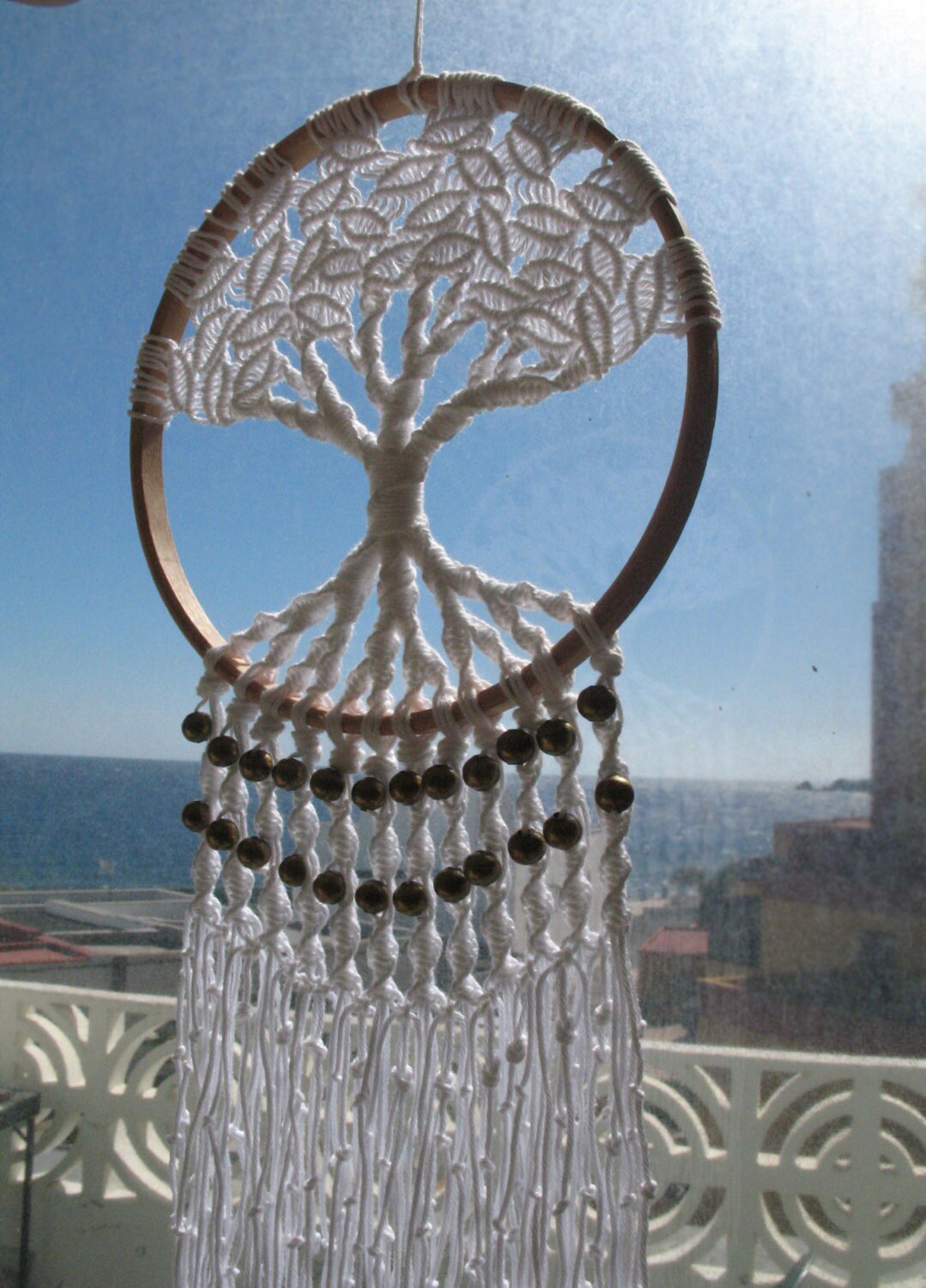 Colgante de pared de aro de 6 pulgadas de macrame árbol de la | Etsy