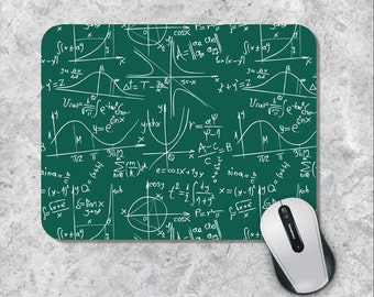 Math Mousepad, Science Mousepad, Green Chalkboard Mouse Pad, Formulas Mouse Mat, Custom Mousepad,Math Geek Mousepad, Back to School Mousepad