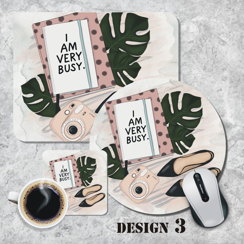 Blogger Mousepad Boss Lady Coaster Set Planner Mouse Pad Etsy
