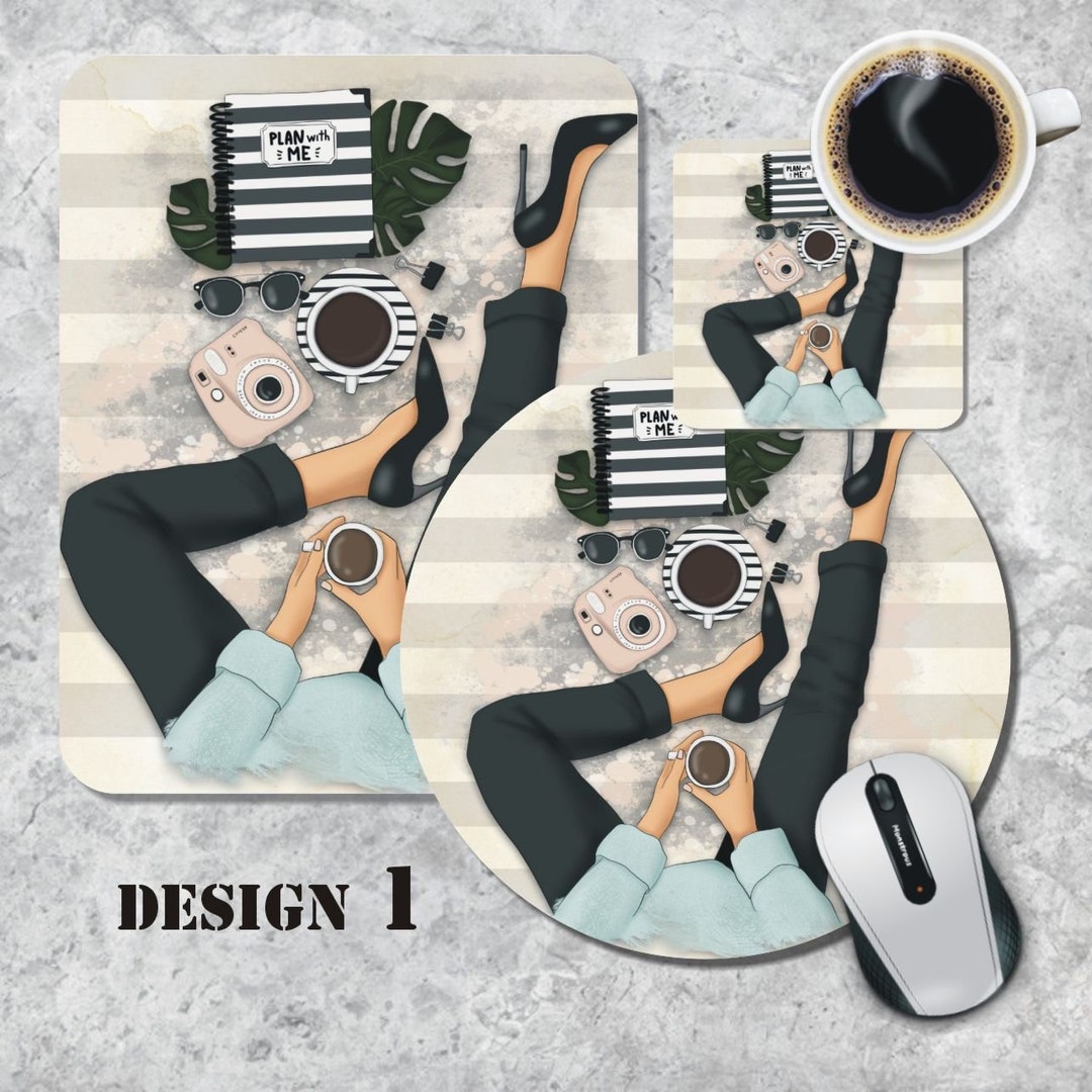 Blogger Mousepad, Boss Lady Coaster Set, Planner Mouse Pad, Follow Me Coasters, Coffee Mouse Pad
