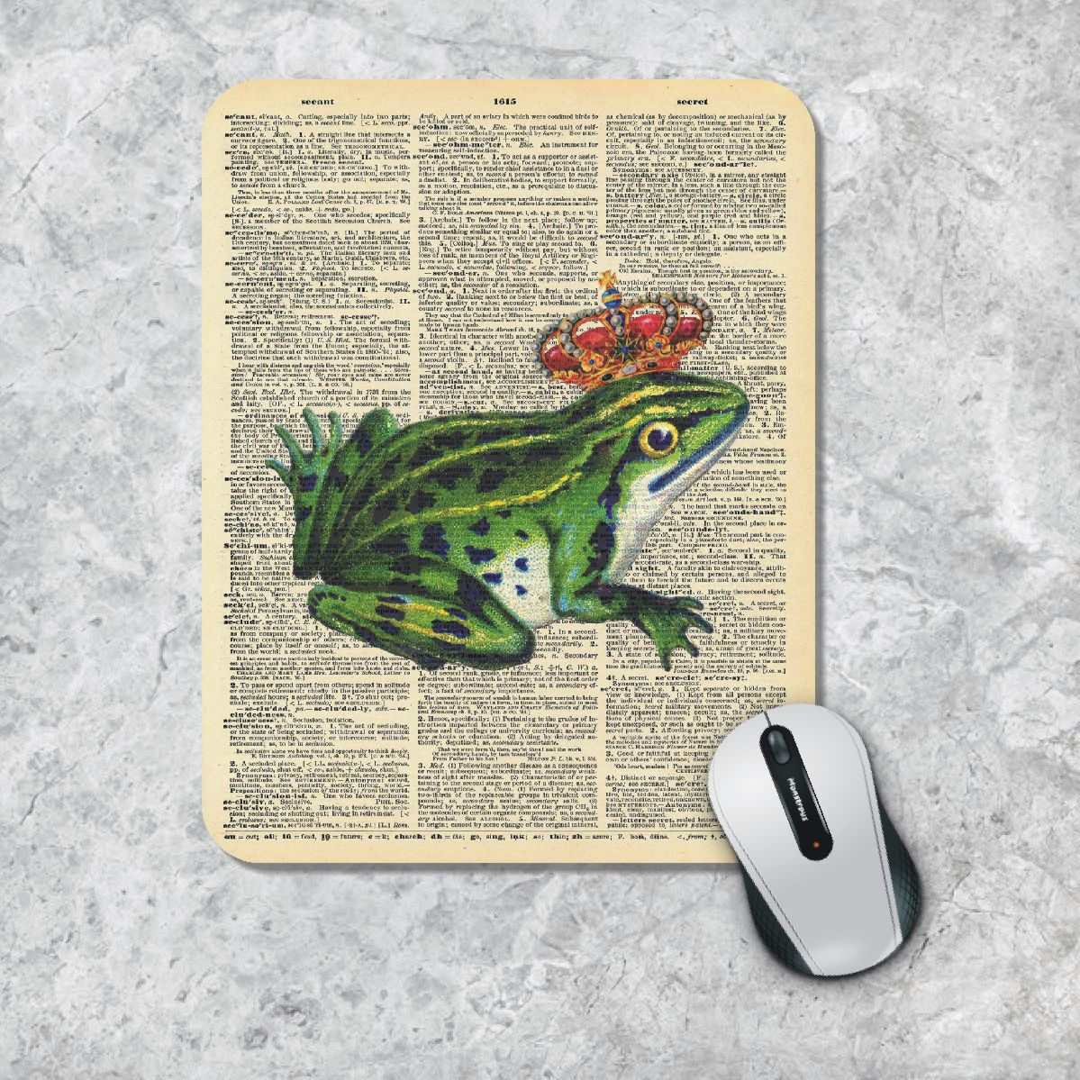 Dictionary Art Mousepad Crown Frog Mouse Pad Peacock Mouse - Etsy