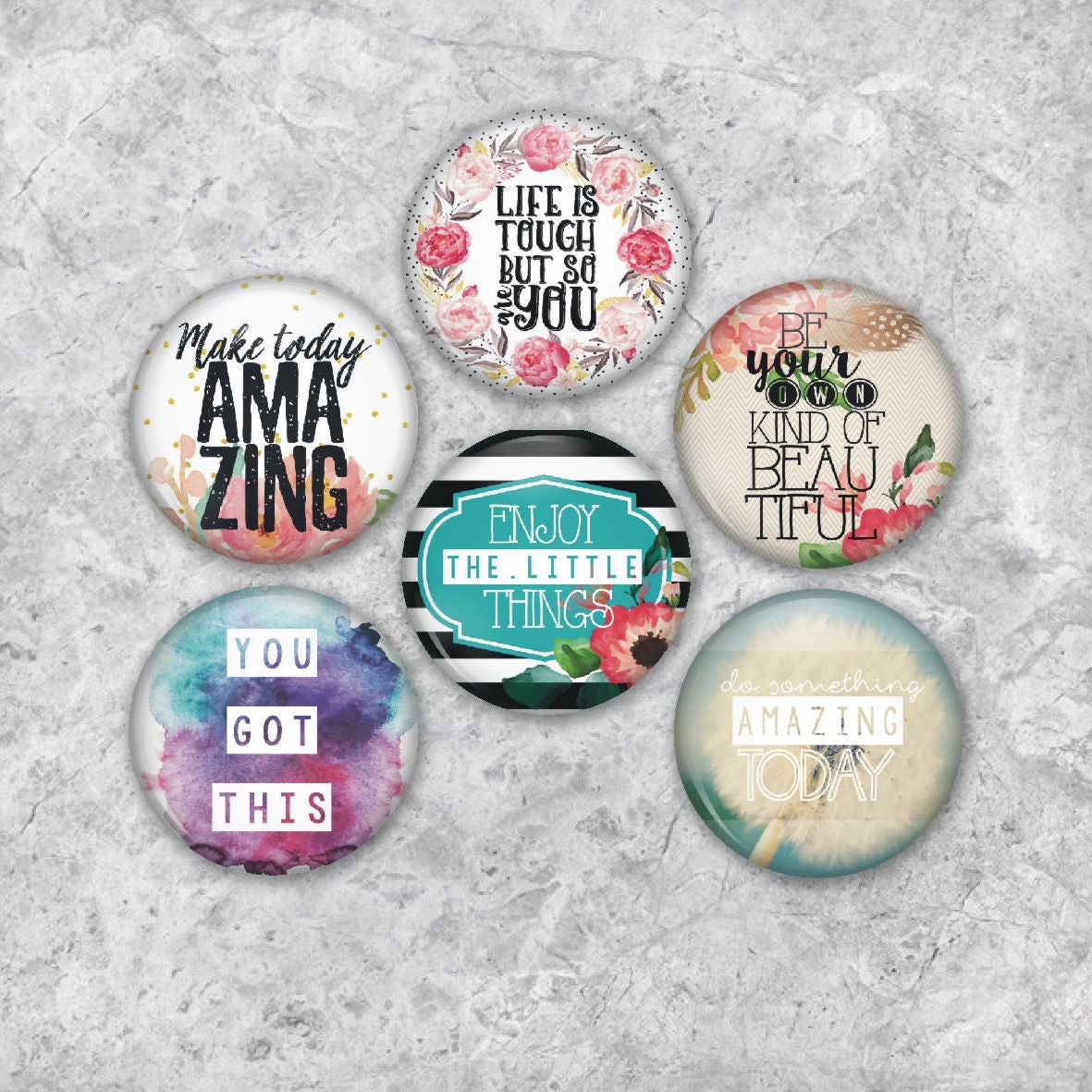Quote Pinback Button, Quote Fridge Magnet, Inspirational Quote Pin, Motivational Magnet, Positive Affirmation Pin, Dandelion Pin, Floral Pin