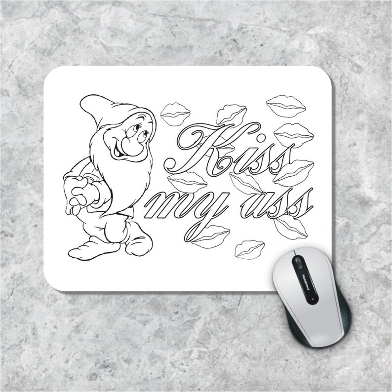 Zweer Kleurplaat Mousepad Volwassen Muismat Kus Mijn Ss Etsy