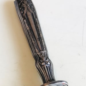 SELLO DE PLATA para cera o lacre antigua estampa francesa Art Nouveau para escribanía Plata 800