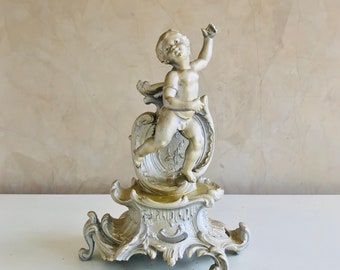 ESTATUILLA de ANGELOTE Figura de Querubin ornamento para mueble escultura antigua Art Nouveau Putti decorativo Siglo XIX niño Angel