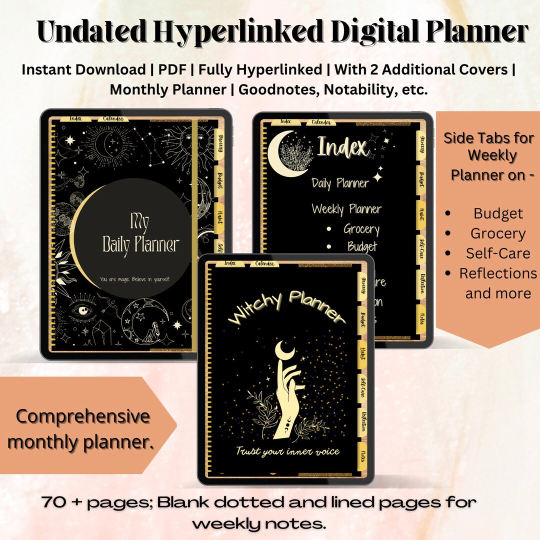 Witch Planner Digital for iPad Goodnotes Planner, Dark Academia Edition ...