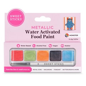 Monster Set Metallic Water Activated Food Paint Palette by Sweet Sticks
