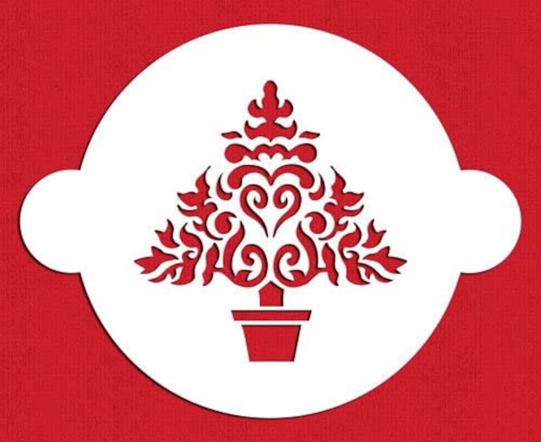 Large Christmas Tree Cake Stencil Etsy