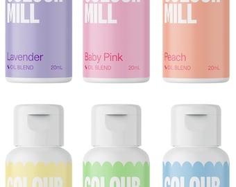 Colour Mill Set of 6 Pastel Oil-Based Food Color 20ml Bottles