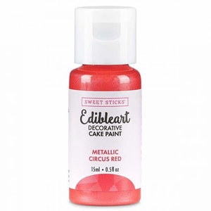Circus Red Metallic Edible Art Decorative Cake Paint 15 ml