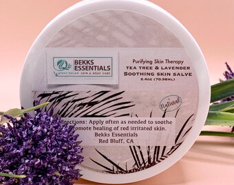 Tea Tree & Lavender Soothing Salve! Shea Butter Relief for dry, Itchy, Irritated Skin!