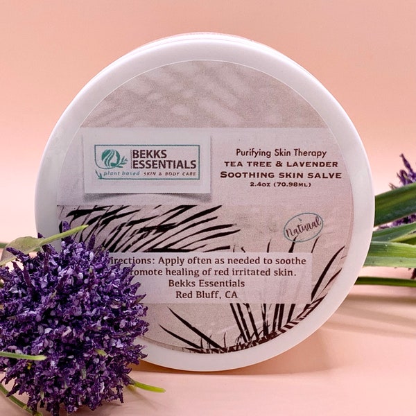 Tea Tree & Lavender Soothing Salve! Shea Butter Relief for dry, Itchy, Irritated Skin!