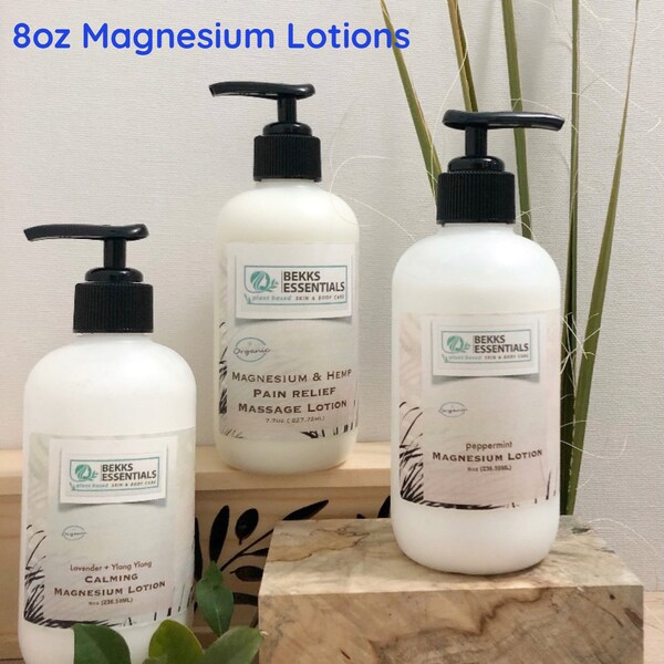 Magnesium lichaamscrème/lotions. Biologisch! Hulp bij rusteloze benen, spierpijn, immuniteit, ontspanning en meer! 7,7 oz (dichter bij 10 oz)