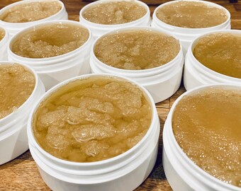 Sugar Scrubs! Organic Honey-Mint! Great to Exfoliate and Soften sSin. 6oz or 7oz XL!