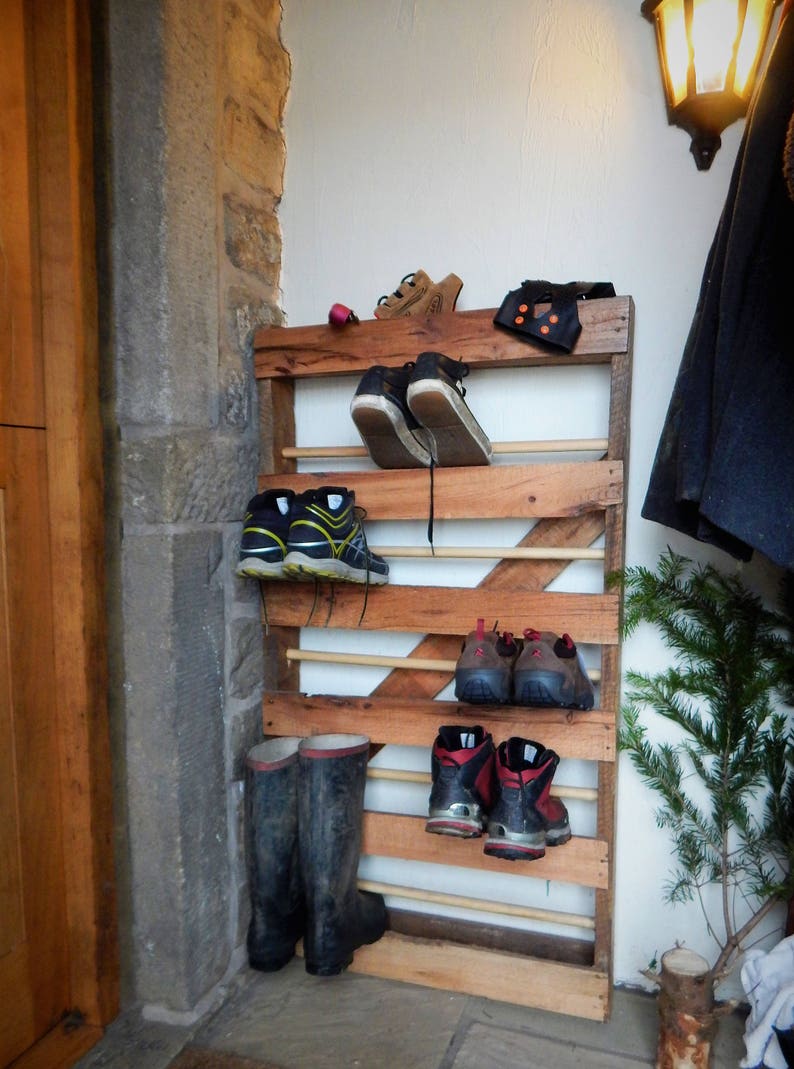 Rustic Shoe Rack Storage Made from Reclaimed Asian Hard
