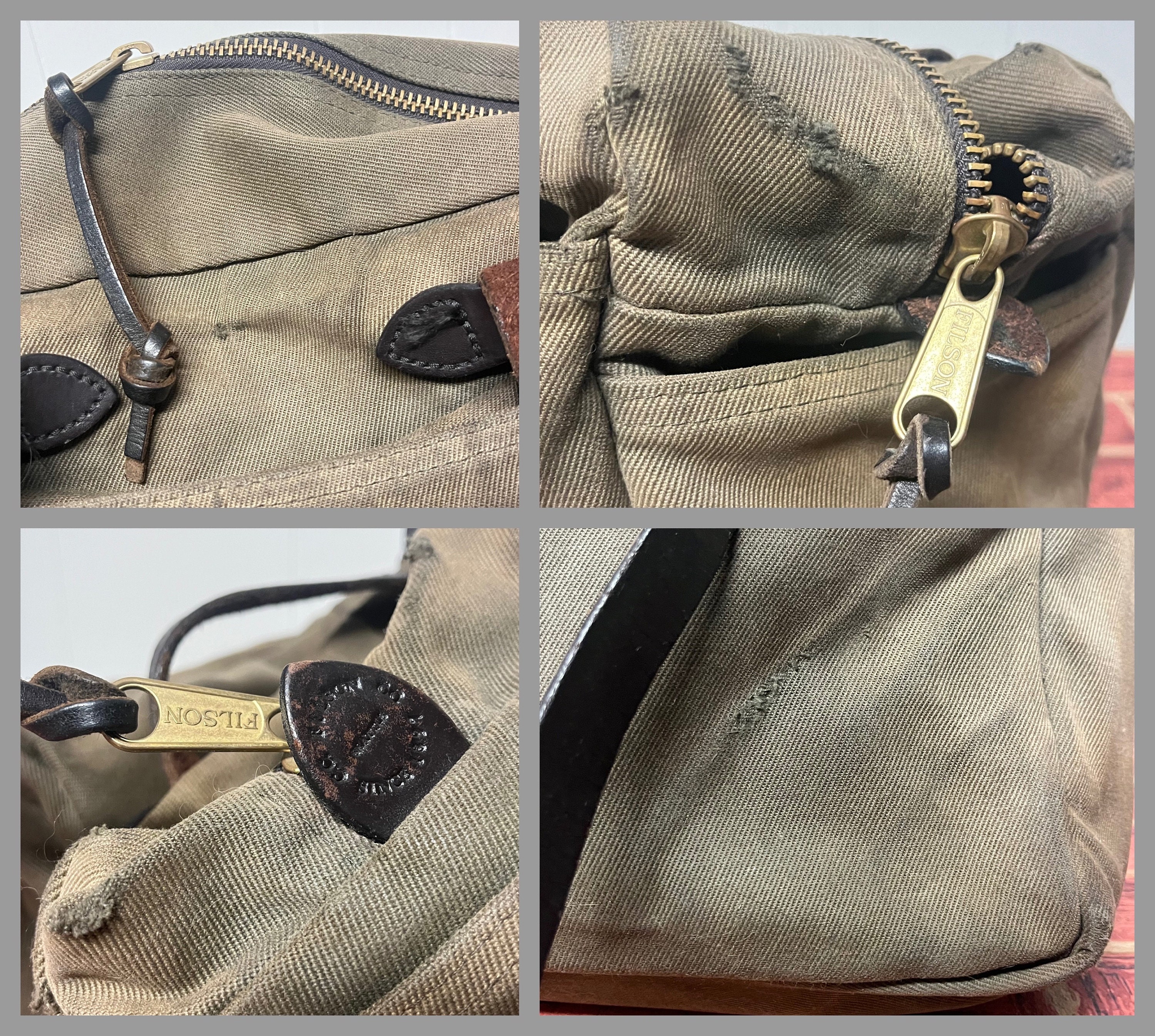 Vintage CC FILSON CO Field Bag - Army Green Cotton Canvas + Vintage CC FILSON CO Field Bag - Army Green Cotton Canvas +
