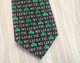 My Lucky Tie, vintage jaren 1990 Kelly Green Clover stropdas door A. Rogers - Iers, St. Patrick's Day, Good Luck Neck Tie, herenkleding, stropdas
