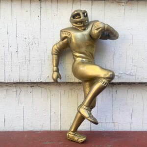 the quarterback, 1950s Brass FOOTBALL statue - vintage trophy, figurine, sports, American Football, jock, memorabilia, man cave, boys room