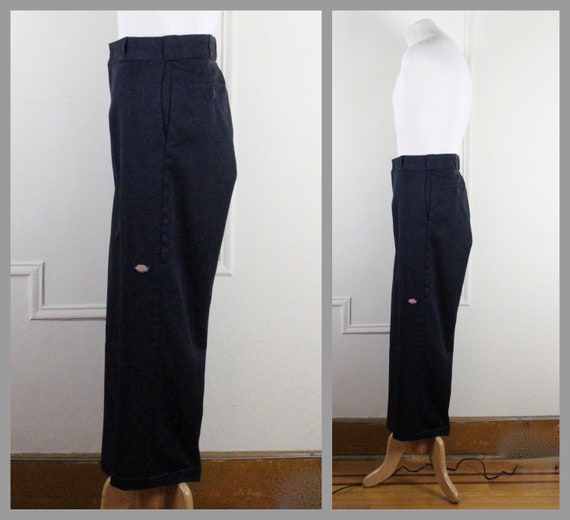 38 x 30, Y2K jambe large Dickies - pantalon utilitaire pour homme - noir,  jambe droite, coupe ample - vintage, devant plat - taille large à extra  large - Etsy France