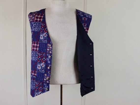 1990s indigo waistcoat Vest - Robert Stock, linen… - image 5