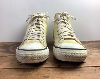 Size 10 - 1980s Converse Hi Top Sneakers - Vintage Canvas Size 10 - 1980s Converse Hi Top Sneakers - Vintage Canvas