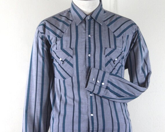 1980s Mens Striped Country Western 