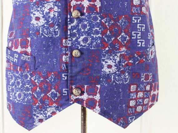 1990s indigo waistcoat Vest - Robert Stock, linen… - image 4