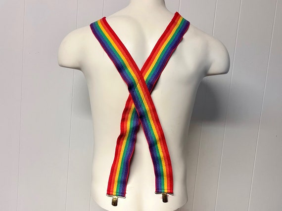 vintage 1980s RAINBOW SUSPENDERS - image 4