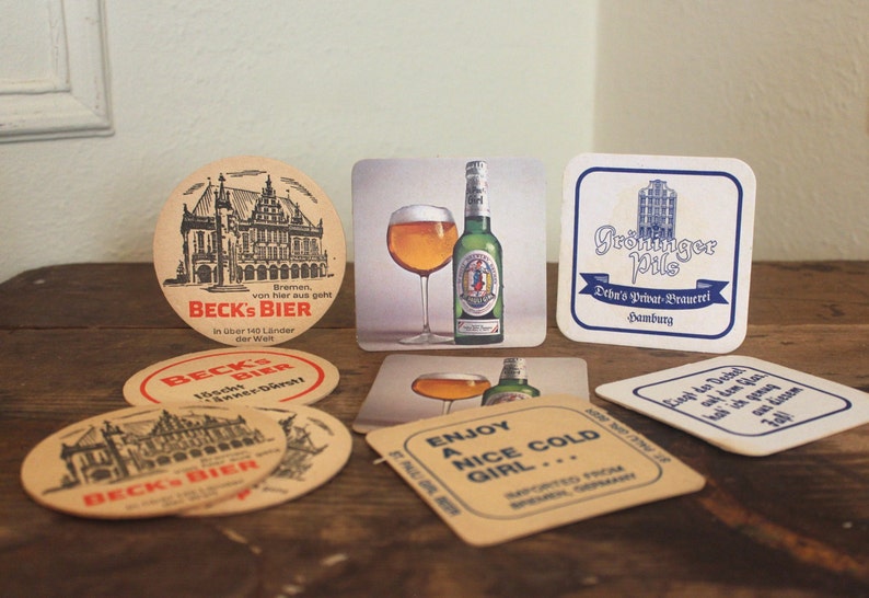 Set of 9 vintage beer coasters from the 1960s Oktoberfest Etsy