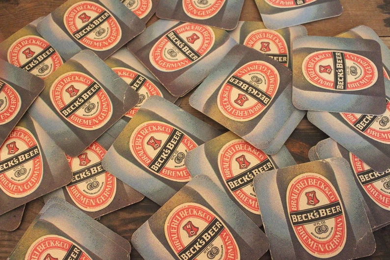 Bremen Germany retro bar set of 34 coasters German brewery vintage 1960s bar coasters BECK/'S BEER Brauerei Beck /& Co