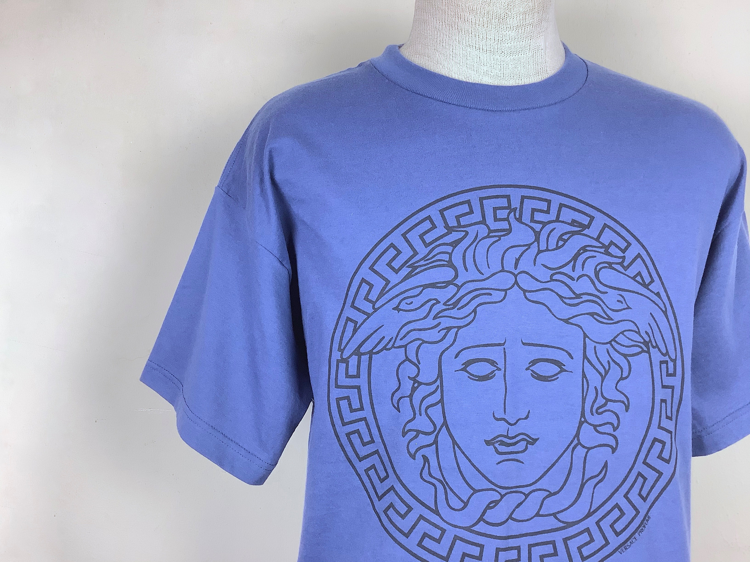 Medusa Vintage VERSACE Promo Cotton Tee Shirt Blue - Etsy