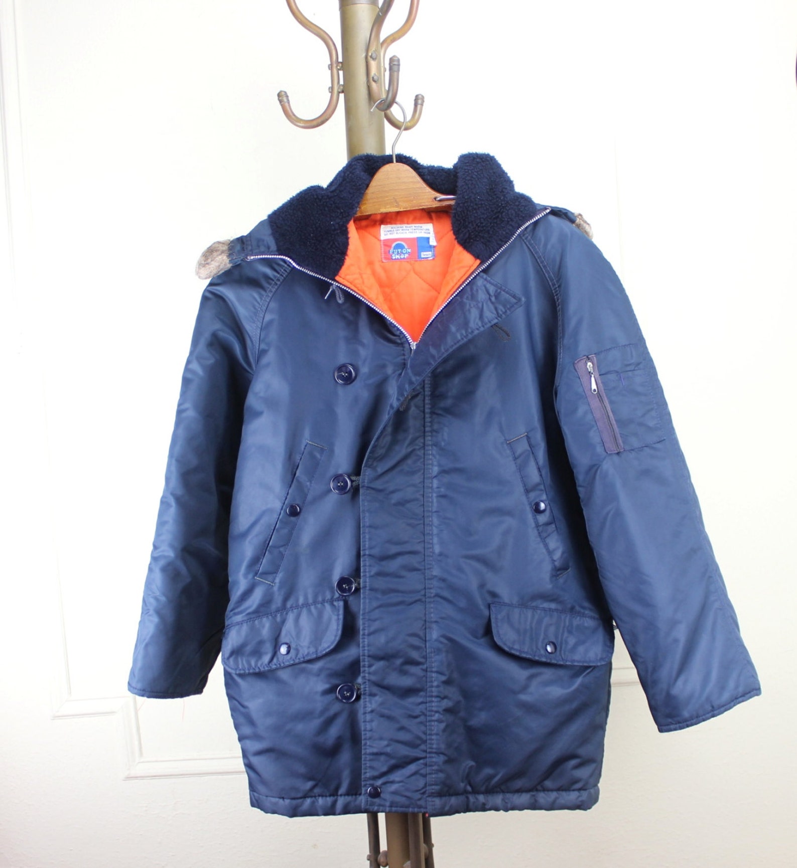 1970s blue orange SNORKEL parka military style n3B flight Etsy