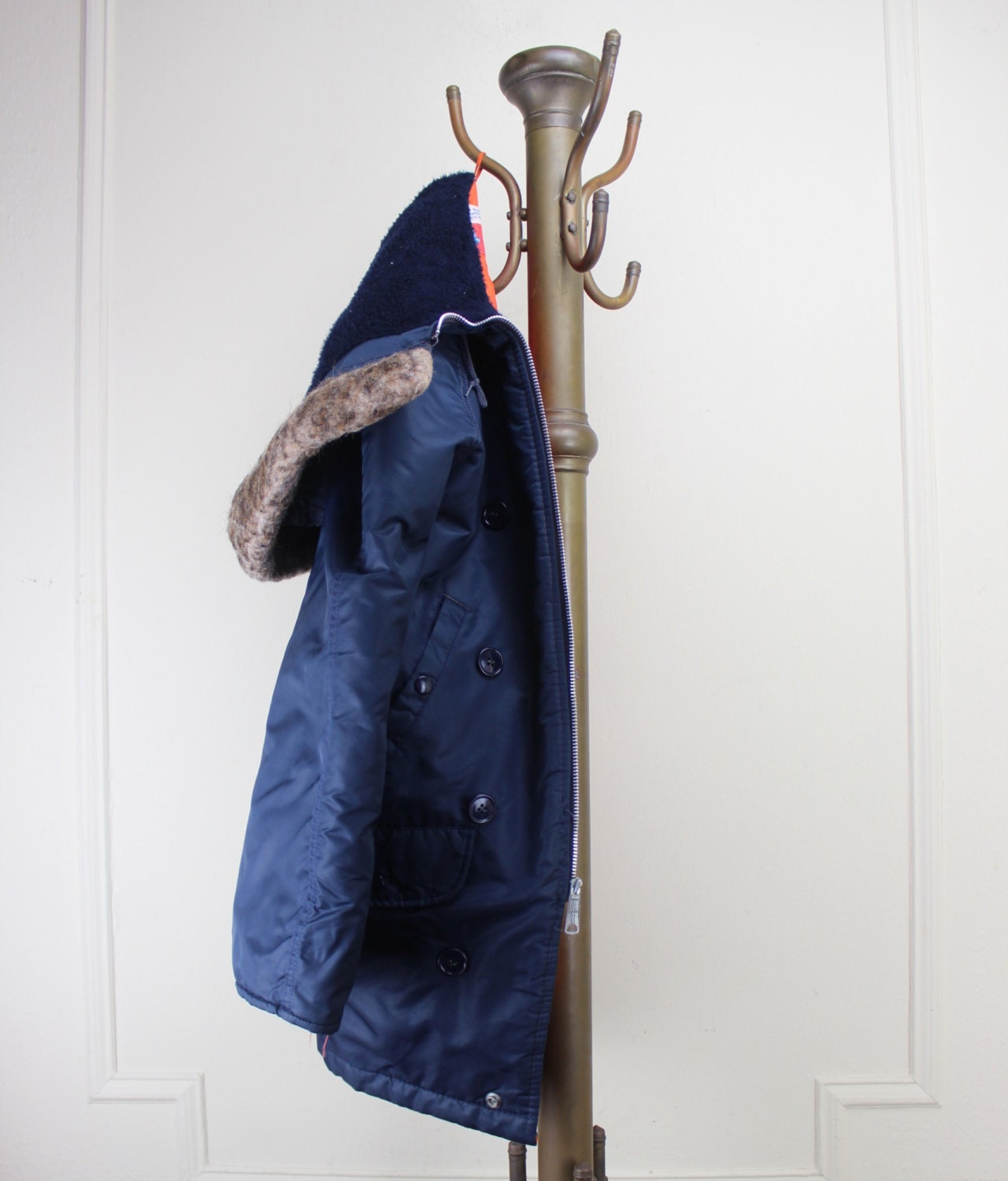 1970s blue orange SNORKEL parka military style n3B flight Etsy