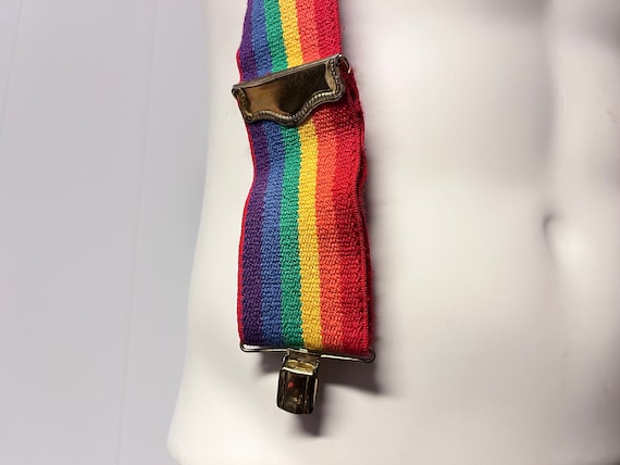 vintage 1980s RAINBOW SUSPENDERS - image 2