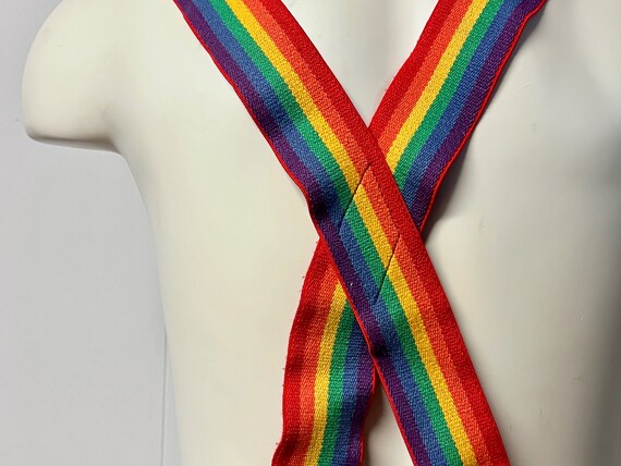 vintage 1980s RAINBOW SUSPENDERS - image 6