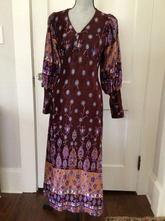 Vintage 70’s maxi velvet dress - image 1