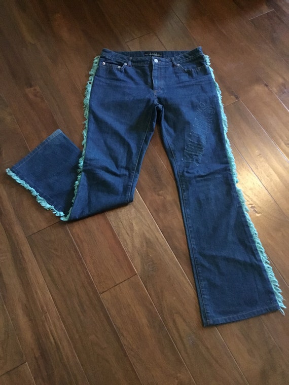 jeans with fringe sides