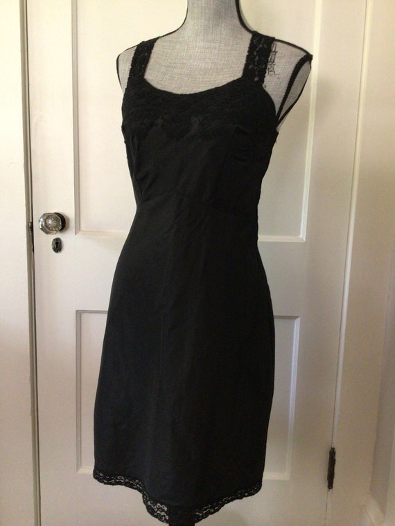 Vintage Lady Lynne black slip dress