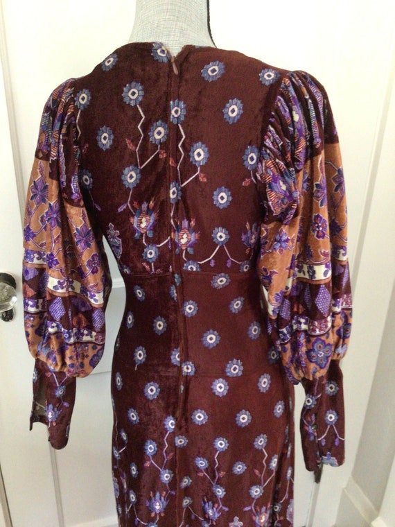 Vintage 70’s maxi velvet dress - image 3