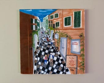 Korfu downtown street.