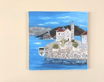 Seaside Croatian Monastery oil painting