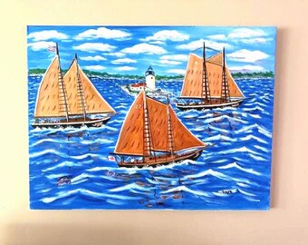 Schooner races off Gloucester