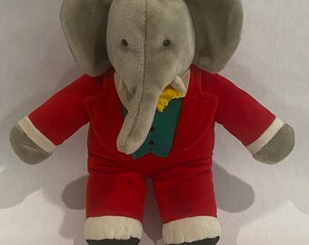 GUND Babar The King Plush Elephant 14inch Vintage 1991 Macys for sale online 