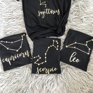 Constellation, horoscope sign, Zodiac, astrology shirts, Bachelorette Party Shirts / Birthday gift for her, Bachelorette Shirts, Capricorn image 1