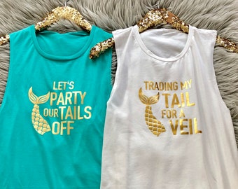 Bachelorette Party Shirts - Bridesmaid shirts - Bridesmaid Tank Top - Mermaid Shirt - Bride Shirt - Bridal Party Shirt, Bridesmaid gift