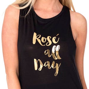 Rose all Day Bachelorette Party Shirt Flowy Muscle Tank // Bachelorette Party Tank Tops, Bachelorette Shirts / 8803